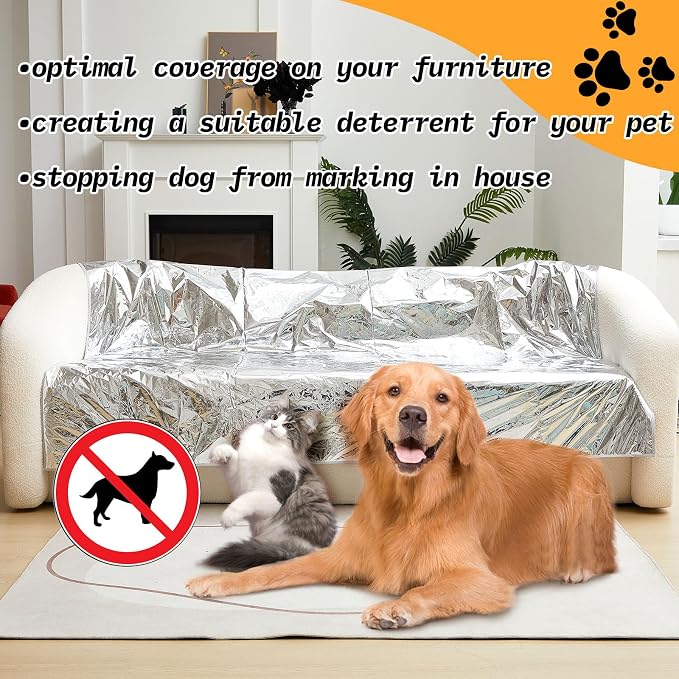 1 Pcs Pet Deterrent Mat to Keep Dogs Off Couch, 72" × 56.3", Khaki | Non Electric Cat and Dog Deterrent Mat, Pain Free Couch Covers to Keep Pets off Furniture Bed Indoor