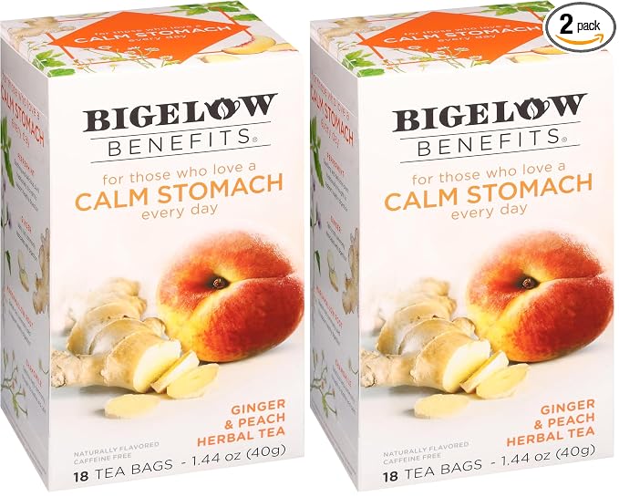 Bigelow Tea Ginger & Peach, 18 ct (Pack of 2)
