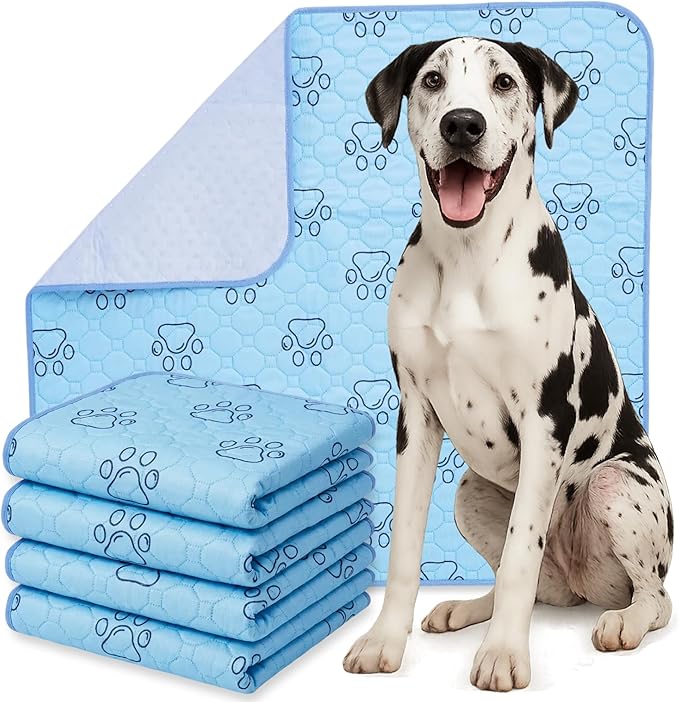 Washable Reusable Dog Pee Pads (Pack of 16) – 34” x 36” Training Pads with Non-Slip Backing - Waterproof, Leakproof, Highly Absorbent Pet Pads for Puppies & Dogs