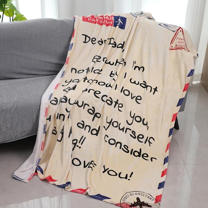 UFOORO Father's Day Blanket Gifts for Dad from Daughter Son, Throw Blanket 55"x70", Father's Day Present for Father, Papa Birthday Gift, Father Blanket from Daughter Son