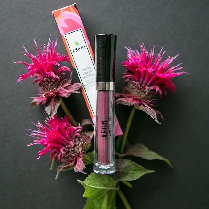 Aromi Rosy Burgundy Matte Liquid Lipstick | Long Wear, Pink Maroon Lip Color, Vegan, Cruelty-free, Waterproof, Gluten Free (Sweet Marsala)