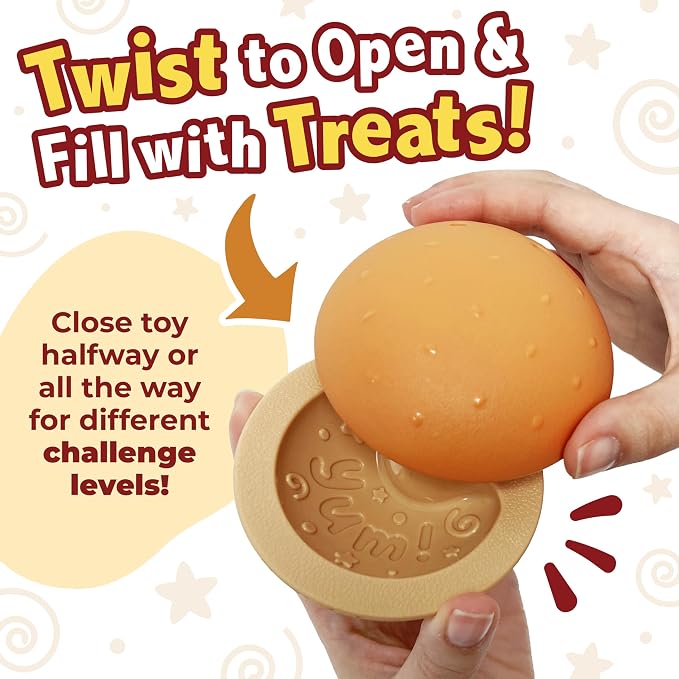 Nylabone Strong Chew Bun Treat Toy, Cheeseburger Flavor, Medium