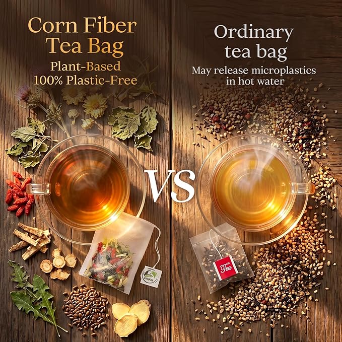 Liver Detox Herbal Tea, Liver Cleanse Detox Tea Blend with Milk Thistle, Dandelion Root, Chrysanthemum Natural Loose Leaf Tea for Liver Health, Includes Spoon & Tea Bags -2 Pack