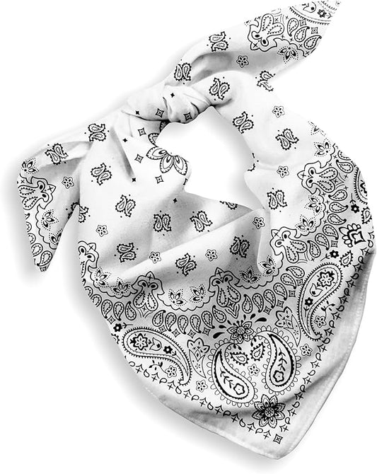Gift Packaging Bandana for Men Women - 100% Cotton, Paisley, 22x22 In, 1 Pack - Large Bandanna Handkerchief Cowboy Hanky