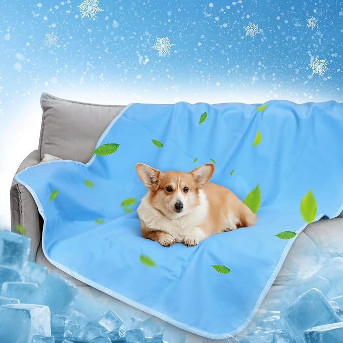 Kritter Planet Waterproof Cooling Dog Blanket, Summer Furniture Protector | 30 x 50 Inch Reversible Mat for Sofa, Bed & Car Seat, Lightweight, Washable & Comfort, Indoor & Outdoor Use for Dogs & Cats