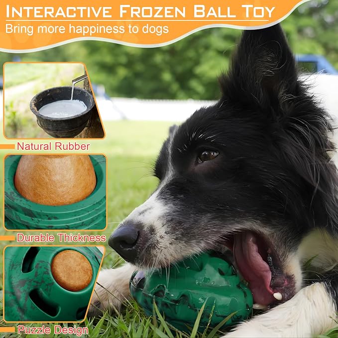 luckdoor Dog Toys to Keep Them Busy,Frozen Treat Dog Enrichment Toys,Slow Food Training to Relieve Boredom and Stimulating,Dog Puzzle Treat Food Dispensing Ball Toy for Small Medium Large Dogs