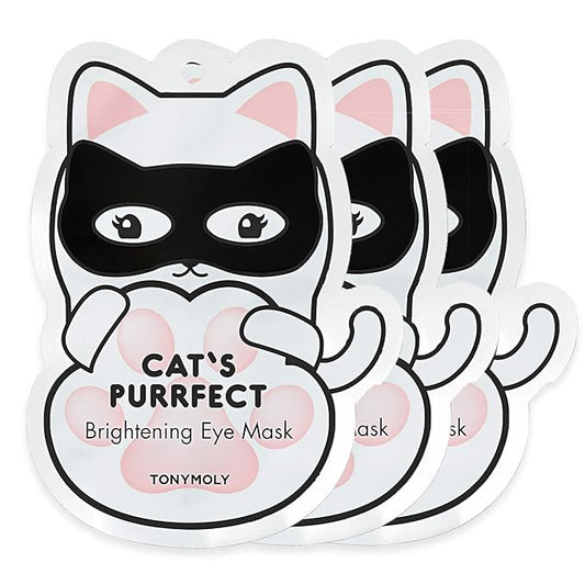 TONYMOLY Cat's Purrfect Eye Mask – Hydrating & Strengthening Under Eye Patches with Milk Protein, Soothes Puffiness, Dark Circles & Fine Lines, 3 ct