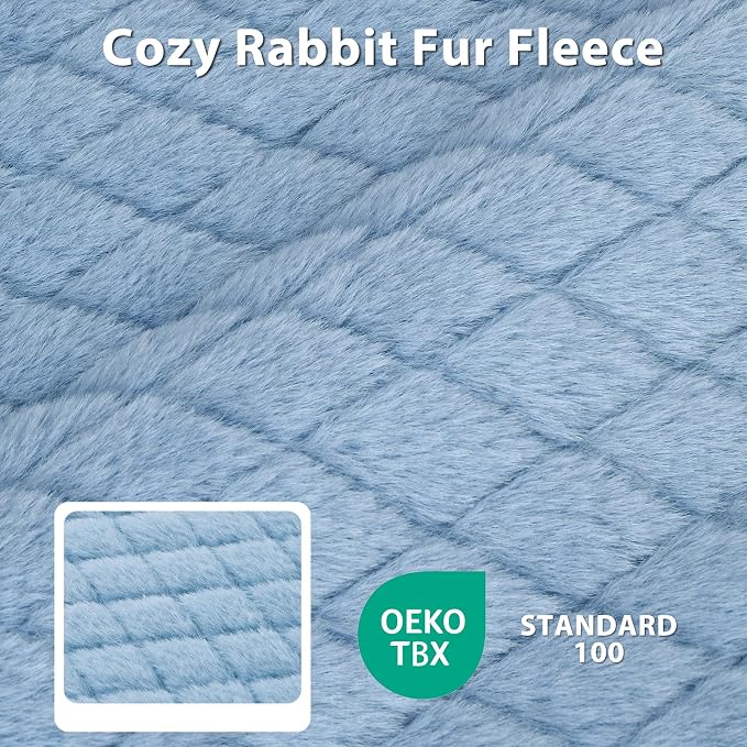 JOEJOY XL Dog Beds Large Sized Dog, Orthopedic Big Dogs Crate Bed with Washable Removable Cover, Extra Thick Egg-Crate Memory Foam Pet Beds up to 80 lbs, Blue, 41"x27"