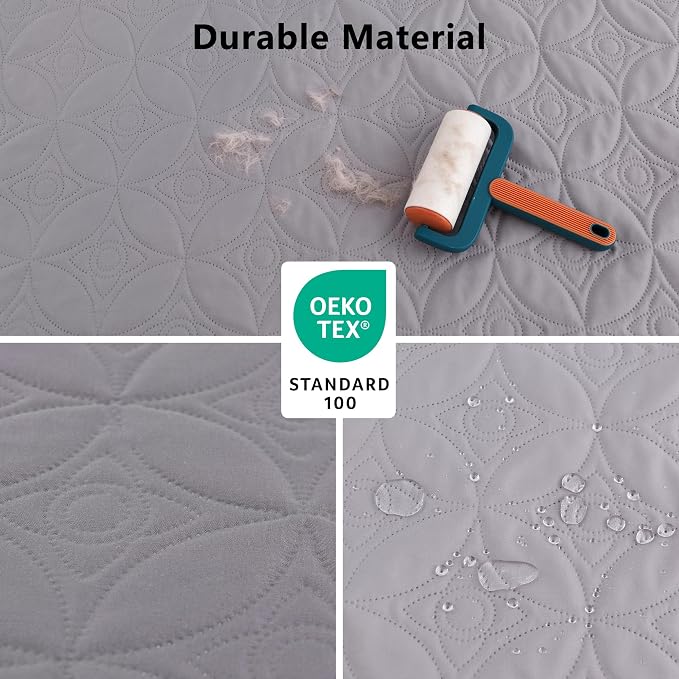 Waterproof Couch Cover for Dogs - Washable Pets Furniture Protector | TPU Leak-Proof Liner, Lightweight & Reversible, Fits Chair, Sofa, Bed, 82" x 120" , Lightgrey/Cream