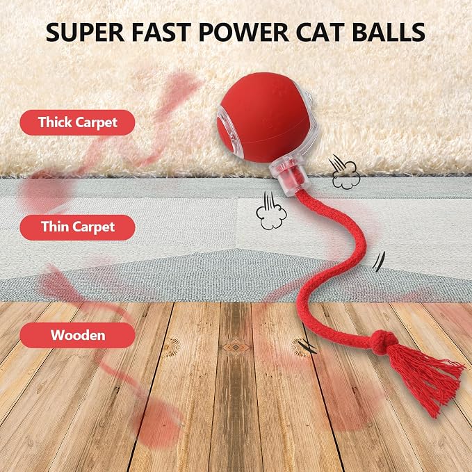 Speed 2.0 Tail Interactive Cat Toys, Rechargeable Ball for Indoor Cats