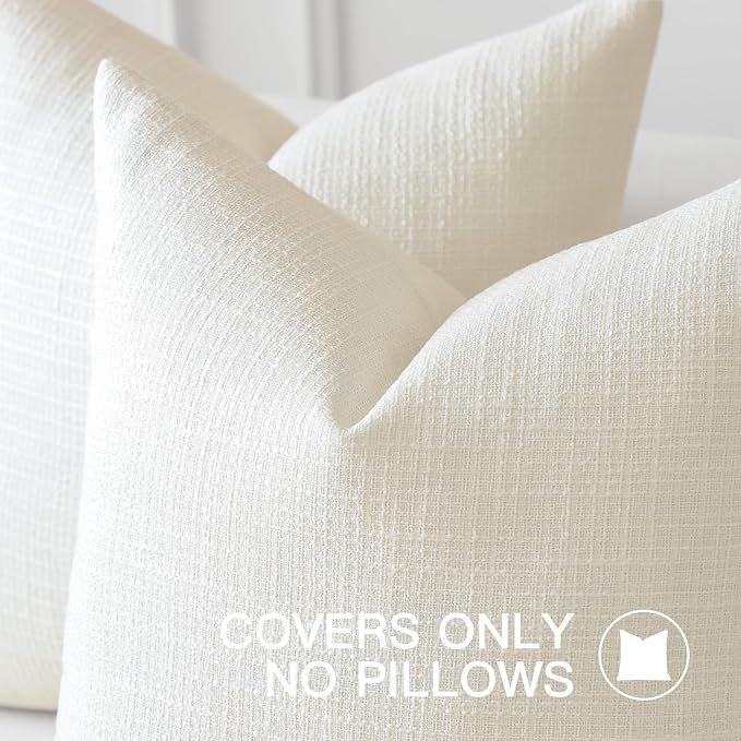 OTOSTAR Linen Throw Pillow Cover Set of 1 Decorative Lumbar Pillowcases Cushion Covers 16x24 Inch for Home Decor Sofa Bedroom Car 40 x 60CM Cream Beige