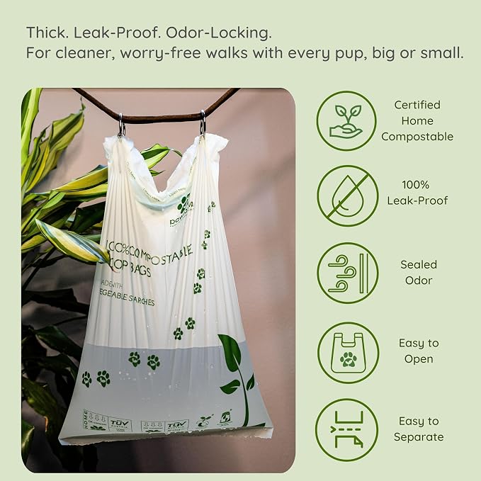 Pawtria Duo Set: Dog Poop Bags (120) + Poop Bag Holder Made with Silicone