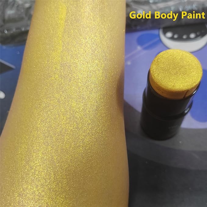 Go Ho Metallic Gold Face Body Paint Stick,Washable Gold Face Paint,Non-toxic Cream Body Paint for Halloween Costumes Cosplay SFX Makeup