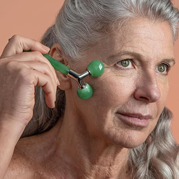 Mount Lai Jade Tension Melting Facial Massager for Face & Neck – Face Roller to Relieve Tension, Soothe Stress, Improve Circulation & Revitalize Skin for Radiant Care