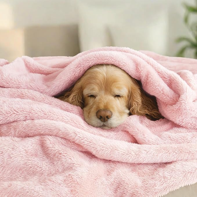 Exclusivo Mezcla Fuzzy Plush Fleece Bed Blanket Twin XL Size, Light Pink | 90x66 Inches, Super Soft and Cozy Bed Blanket, Fluffy Blanket for Bed, College Dorm Room Essentials, All Season