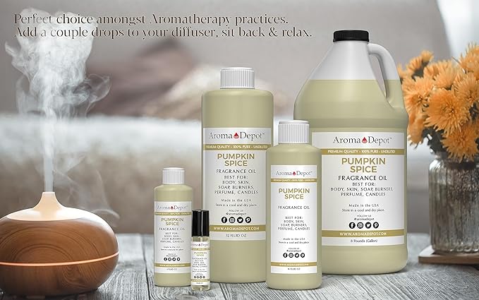 Aroma Depot 1oz. Pumpkin Spice Perfume Oil for making, Body Oil, Soap, Candle Making & Incense. Our version is a Premium Quality Undiluted & Alcohol Free
