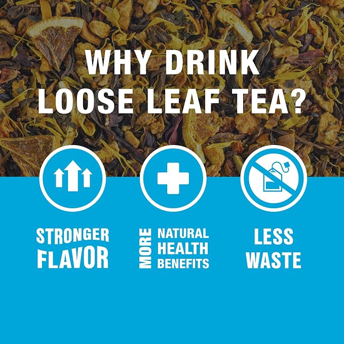 Tiesta Tea - Orange Tango, Loose Leaf, Orange Hibiscus Herbal Tea, Premium Non-Caffeinated Fruit Blend, Makes Hot or Iced & Up to 200 Cups, 16oz Resealable Pouch