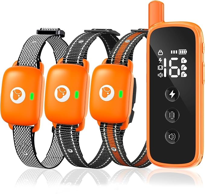 Dog Training Collar with Remote,2600FT Shock Collar for Dogs Orange