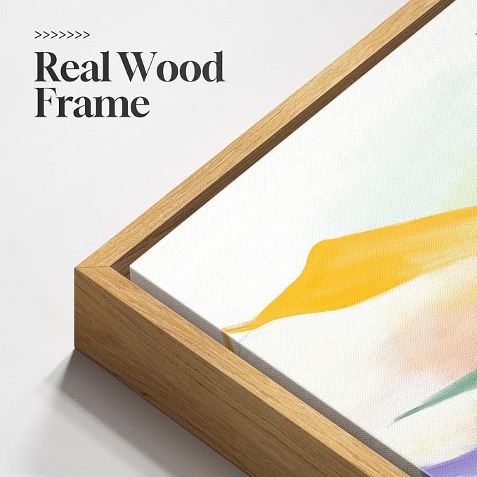 Large Framed Colorful Abstract Wall Art for Living Room, Horizontal 30x60 | Multicolor pictures, Canvas Prints, Bright modern paintings, Artwork for walls, Wall decor for bedroom dining room hallway
