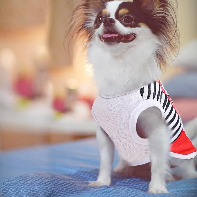Dog Clothes Medium Sized Dog: Stretchy Puppy Shirts with Cute Patterns, Mesh Pet T-Shirts, Girl & Boy Poodle Dachshund Clothes (L, 4 Pack)