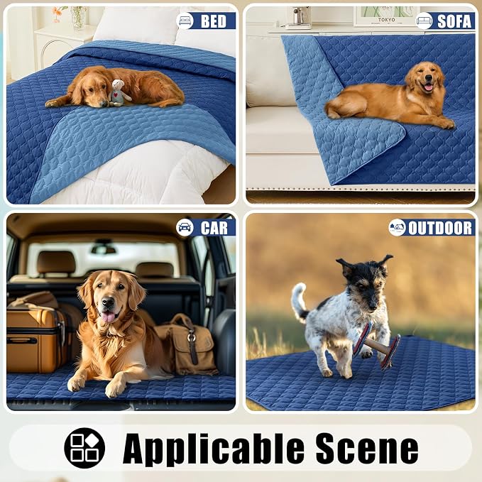 Smiry Waterproof Dog Bed Cover Blanket, Reversible Pet Blanket | Soft Reversible, Washable Leakproof Cats Dogs Couch Cover for Sofa, Couch, Furniture (30x70 Inch)