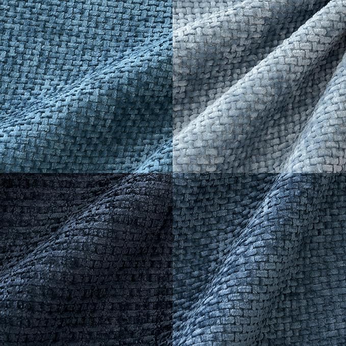MIULEE Soft Decorative Chenille Pillow Covers Blue Series 18x18 Pack of 4 | Modern Coastal Decor, Blue Gradient Set, Couch Throw Pillows, Farmhouse Boho Cushion Covers for Sofa Bed Living Room