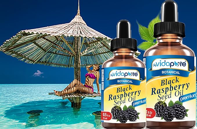 MYVIDAPURE BLACK RASPBERRY SEED OIL 100% Pure VIRGIN UNREFINED for Face, Body, Hair, Lip Care, Nails (1 Fl Oz)