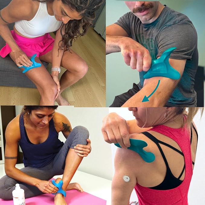 The Wave Tool Ultimate Soft Tissue Release Tool for Massage, Myofascial Release, Muscle Scraping, Generation 1 (Caribbean Blue)