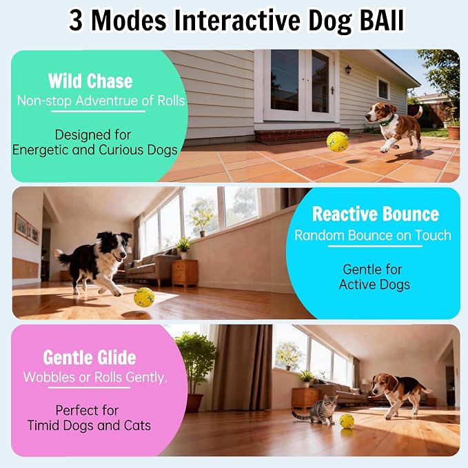 Self-Moving Rolling Dog Ball, Interactive Toy, Rechargeable