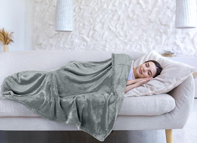 Utopia Bedding Soft Fleece Bed Blanket Queen Size Ash Grey (90x90 Inch) | Microfiber Plush Warm Lightweight Breathable Cozy Blanket Anti-Static, All Season Use, Gift for Women and Men