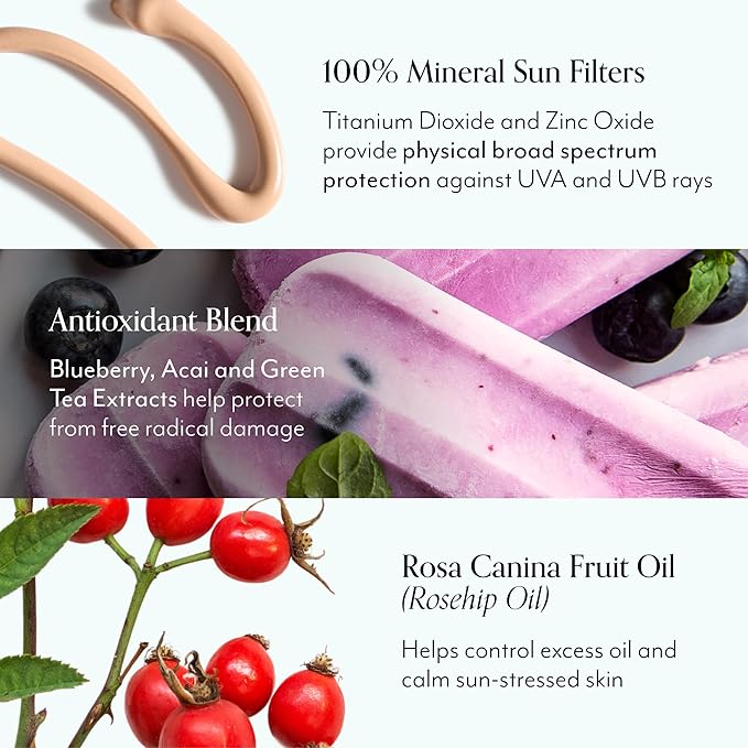 Bliss Block Star SPF 30 Daily Tinted Mineral Sunscreen with Zinc Oxide - All Skin Tones - 100% Mineral Broad Spectrum Sunscreen with Titanium Dioxide & Antioxidant Blend- 1.4 fl oz.
