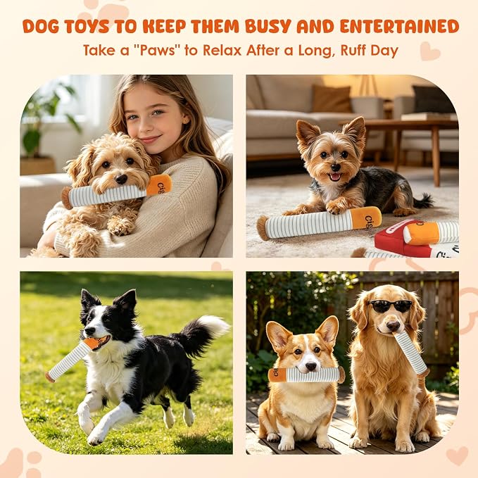 Wdmiya Funny Dog Toys for Small Medium Dogs, Squeaky Interactive Dog Toy | Hide and Seek Treat Hiding Burrow Toy, Plush Enrichment Toy, Birthday Gift and Photo Prop for Pet Lovers