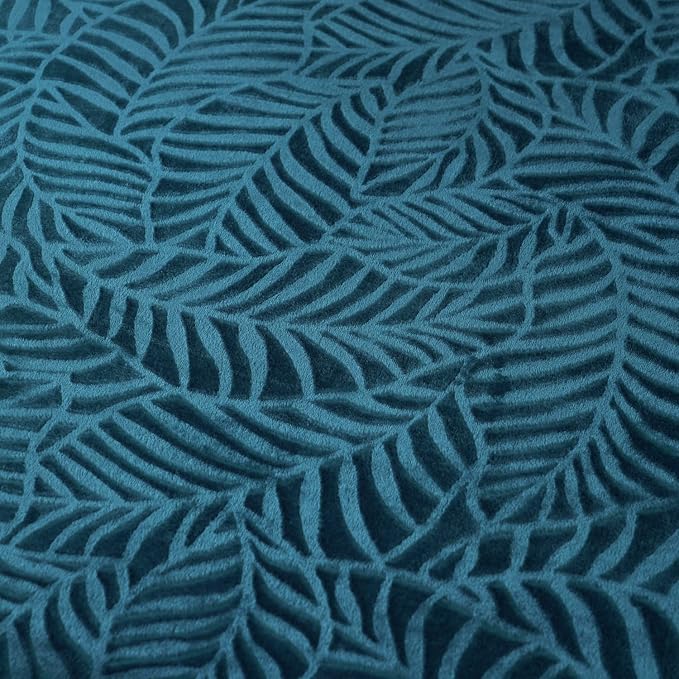 Super Soft Flannel Fleece Throw Blanket, 60 x 80 Inches, Blue Coral | Lightweight Cozy Warm Leaves Textured Plush Blanket for Bed Couch Sofa
