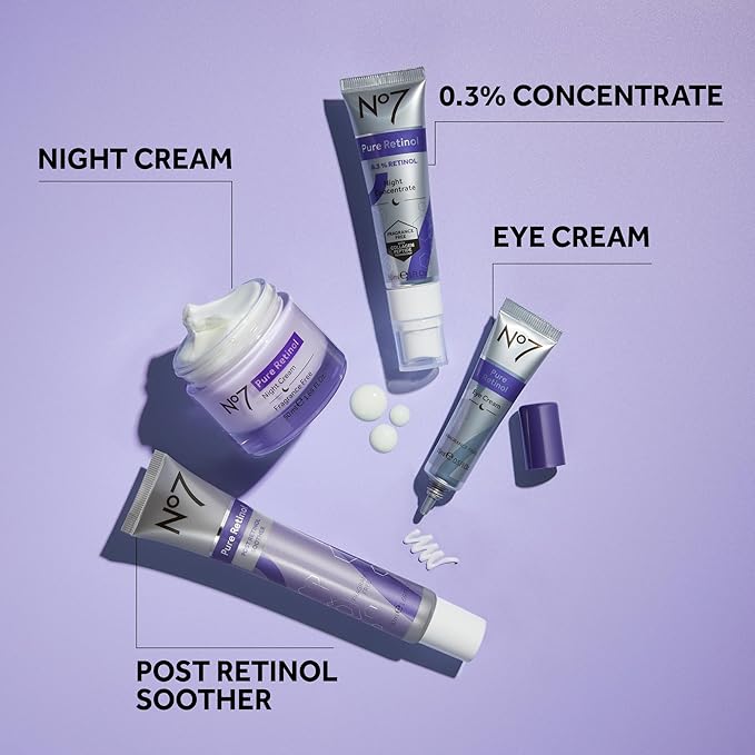 No7 Advanced Retinol 0.3% Night Concentrate - Slow Release Retinol Serum + Peptide Matrixyl 3000+ Boosted Overnight Anti-Aging Serum for Smoother, Softer Skin (1oz)