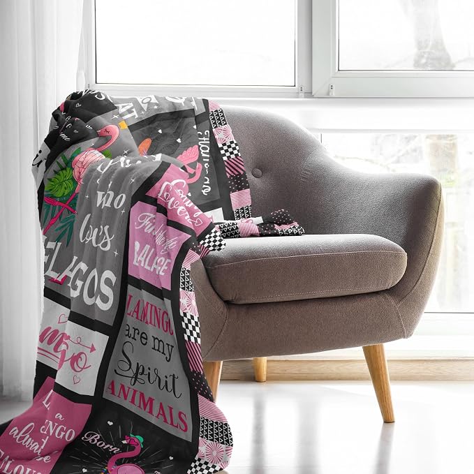 Flamingo Gifts Blanket 60"x50", Pink Flamingo Gifts for Women Girls, Flamingos Decor, Christmas Birthday Gift Ideas for Flamingos Lovers