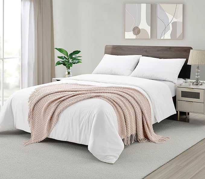 CREVENT Farmhouse Boho Knitted Throw Blanket for Couch Sofa Chair Bed Home Decoration, Soft Warm Cozy Light Weight for Spring Summer Fall (50''X60'' Blush Pink)