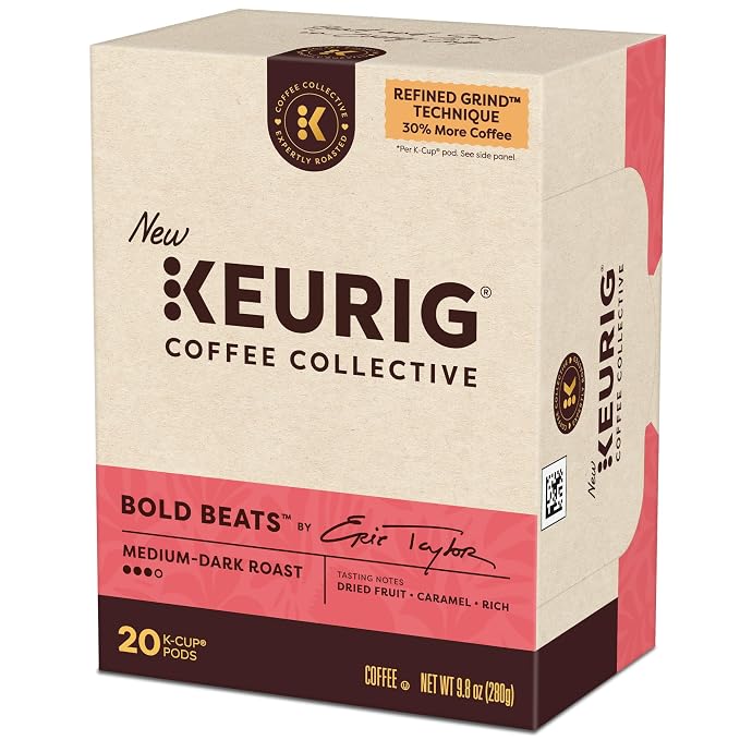 Keurig Coffee Collective, Bold Beats by Eric Taylor, Medium-Dark Roast Coffee, Single Serve Keurig K-Cup Pods, 20 Count