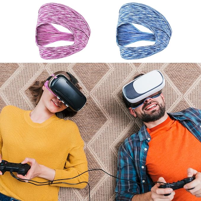 2 Pack VR Eye Mask, Adjustable Breathable VR Sweat Band Comfortable and Sweat-Resistant Eye Face Cover for Meta/Oculus Quest 2/3/3S/Pro Most VR Devices and Any Head Size