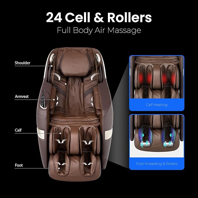 Titan Quantum Massage Chair | Brown | Full Body & Zero Gravity Features | Customizable Massage Programs