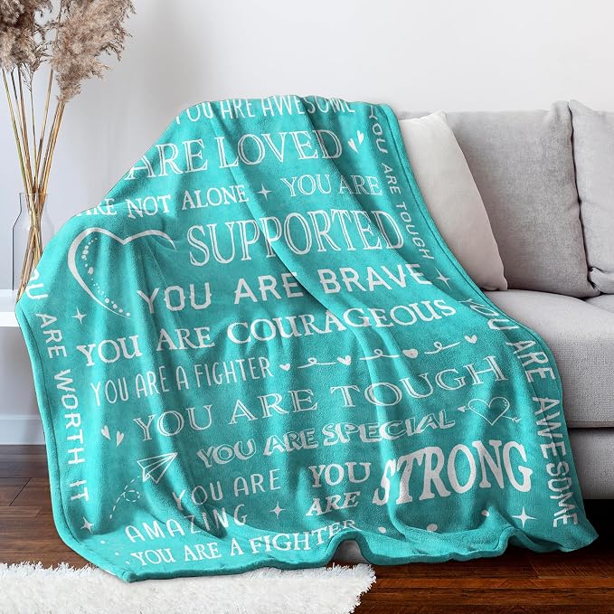 Gifts for Women or Men- Get Well Soon Blanket | Feel Better After Surgery Present for Sick Women, Thinking of You Gift, Inspirational Sympathy Gifts for Friend, 80'' x 60''