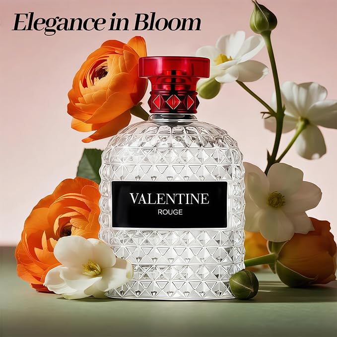 A CENTER 2PCS Perfume Set for Women - Floral Fragrance Gift Set with Vanilla,Sweet Fruity, Powdery, Woody&Musky | 3.4 Fl Oz Each Eau De Pafume(Valentine Rose&Rouge)