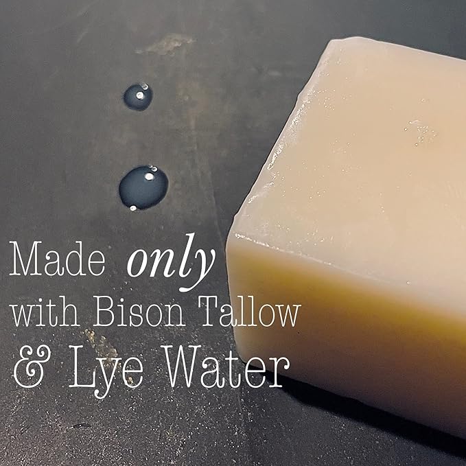 Big Crazy Buffalo BUFF BAR Bison Tallow Buff Soap Bar, Unscented, (6 pack) - Cleans, Moisturizing, Non-Habit Forming, Soothes, and Naturally Derived - No Dyes, Chemicals, Fragrances, Preservatives