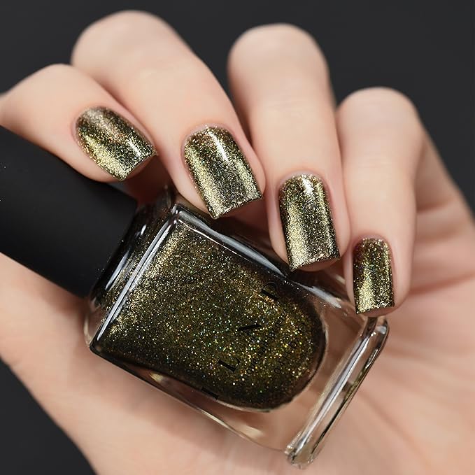 ILNP Caesar - Deep Olive Holographic Metallic Nail Polish