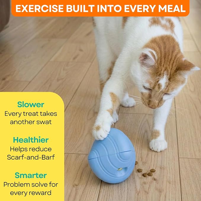 Adjustable Indoor Cat Slow Feeder Toy & Interactive Cat Treat Dispenser Toy