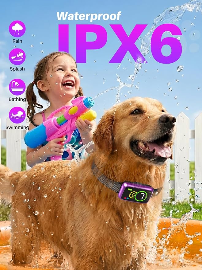 Dog Bark Collar, Humane Anti Barking Device with AI Smart Detection, Beep & Vibration, 7 Sensitivity Levels, Rechargeable No Bark Collar for Small Medium Large Dogs IP67 Waterproof