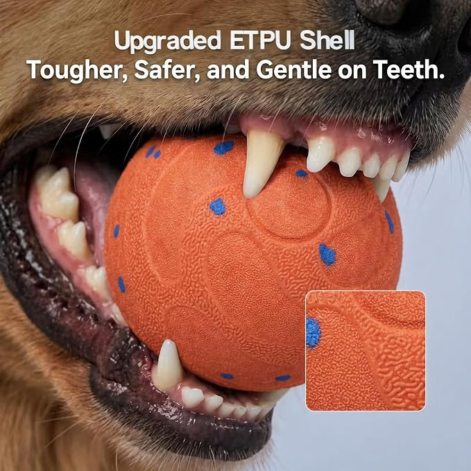 Smart Interactive Dog Bouncing Ball, Thickened ETPU for Aggressive Chewers