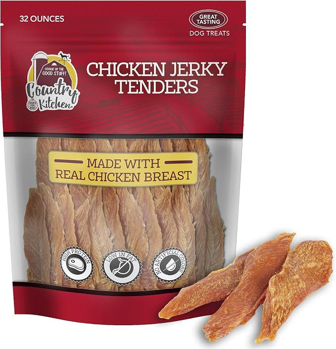 Country Kitchen Chicken Jerky Tender Dog Treats, High Protein, 32 oz | Quality Ingredients Made with Real Chicken, Low Fat, No Artificial Colors
