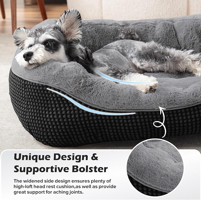 XL Dog Beds Large Sized Dog, Washable Orthopedic Warming Soft Sleeping Durable with Anti-Slip Bottom