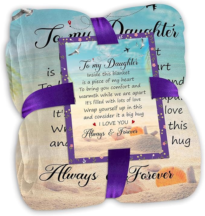 Daughter Gifts from Mom and Dad – to My Daughter Blanket, Thoughtful Mothers Day, Birthday, or Graduation Gift, Best Gift Idea for Her, Soft and Cozy Throw Blanket 50x60 Inches