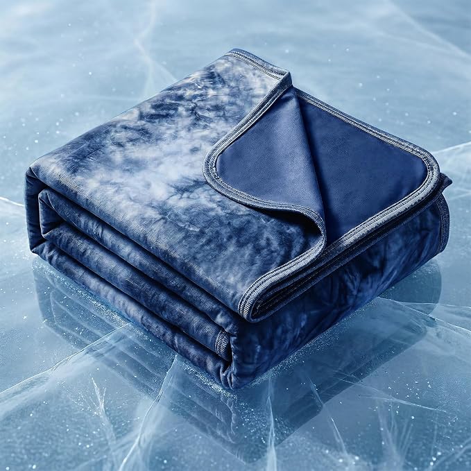 Cooling Blanket King Size 90"x104" for Hot Sleepers | Cold Summer Soft Blanket for Bed Couch and Travel Absorbs Heat Q-Max>0.35 Cool Lightweight Throw for Night Sweats Menopause